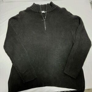Liz & Co Womens Mock Neck Pullover Sweater 1/4 Zip Size‎ 3X Black